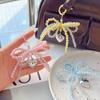 Y2K Bowknot Pearls Bag Pendant Charm Heart Keychain Elegant Beaded Keyring Sweet Bow Phone Key Chain