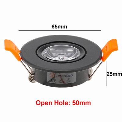 JOYINLED Алюминиевый круглый светодиодный потолочный светильник с регулируемой яркостью 3 Вт AC90-260 В DC12 В Встраиваемый светодиодный спот Светодиодная лампа Вырез 50 мм