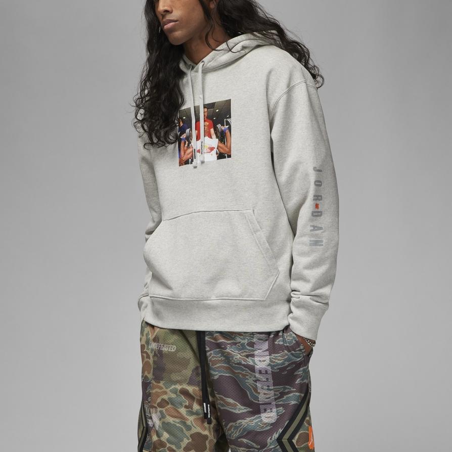 Air Jordan x UNDEFEATED Pullover Hoodie Grey Heather Men's DX6318-050
