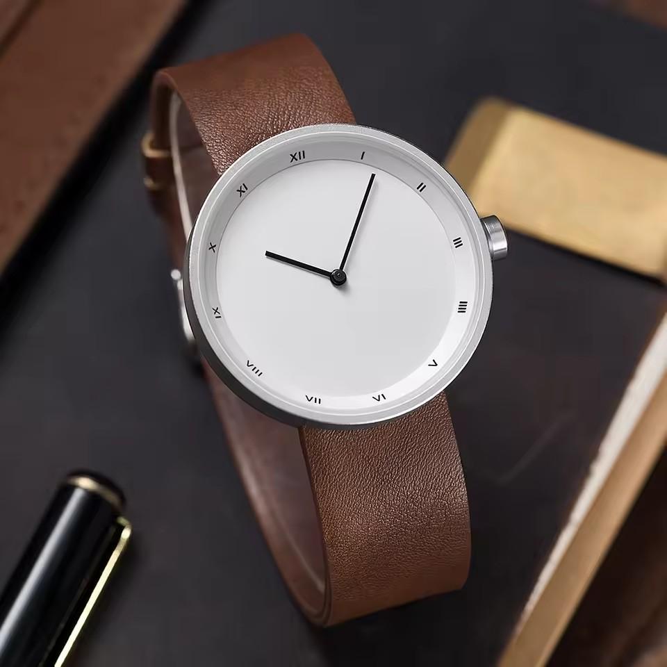 Watches Mens Minimalist Style Simple Fashion Quartz Wristwatches PU Strap Waterproof Student Clock Relogios Masculino