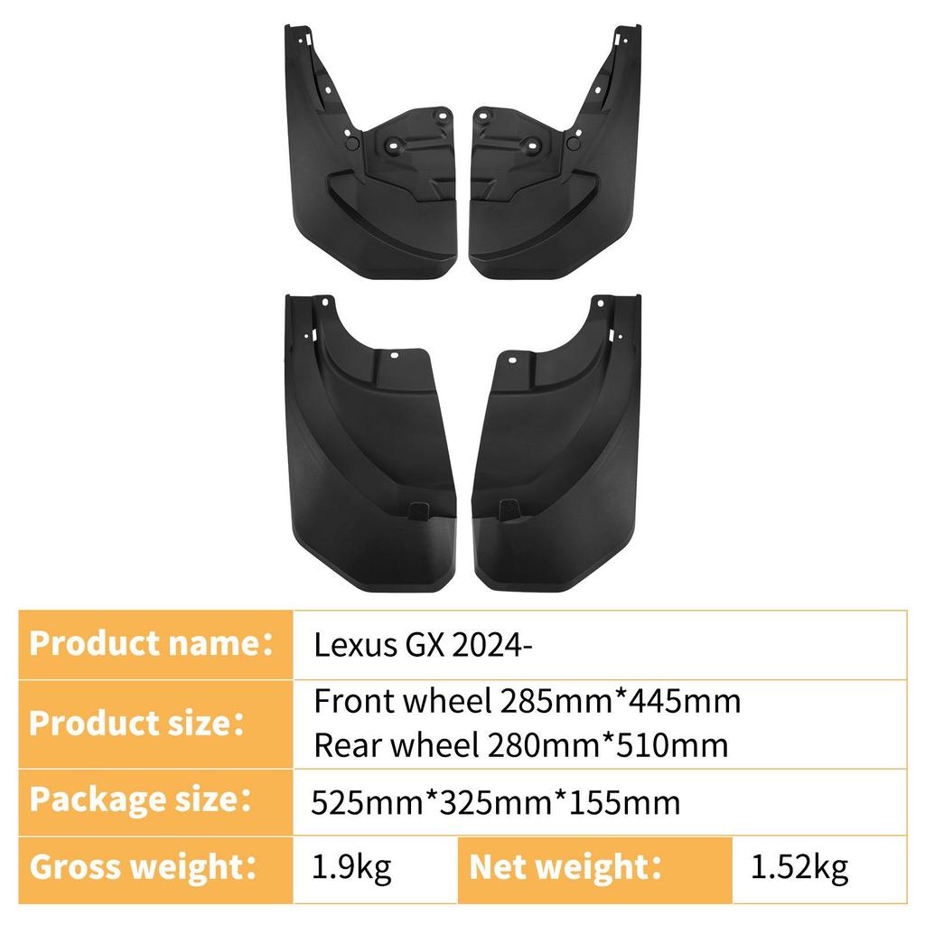 Lexus GX 2024-2025 Tire Mud Flaps - Car Accessories