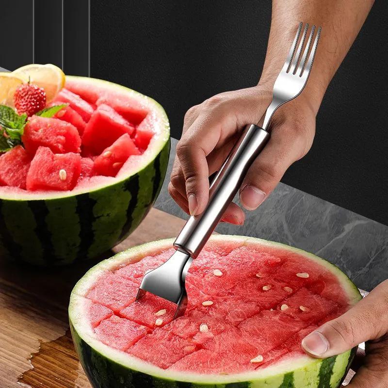 Stainless Steel Double-Headed Watermelon Cutter and Fruit Fork