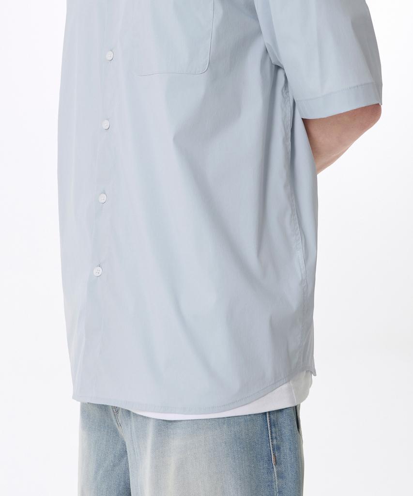 MUSINSA STANDARD [Cooltandard] Relaxed Nylon Short Sleeve Shirt [Sky Blue]