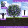 Artificial Topiary Ball with Lavender Flowers 16 Inches UV Resistant Faux Shrubs with Ground Spike Fake Evergreen Plant Artificial Brush Garden Decor