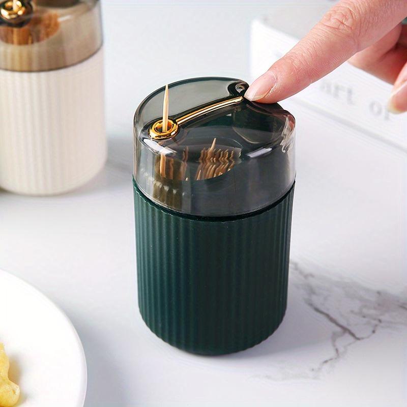 1pc Automatic Toothpick Dispenser, Plastic, No Power Required, Convenient Press Release Button, Kitchen and Dining Table Accessory