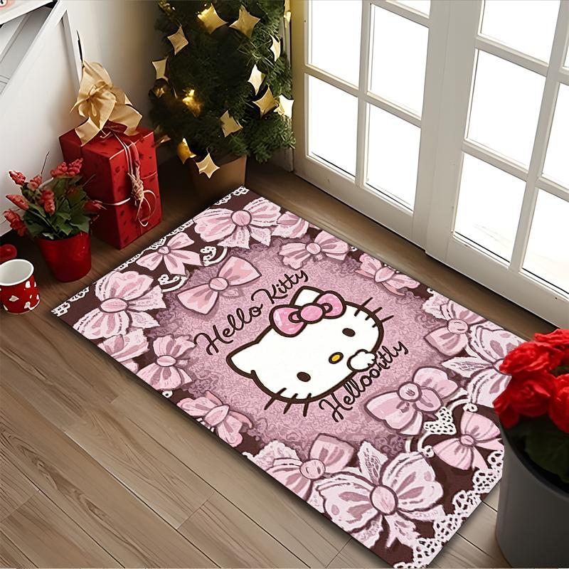 [Hello Kitty Printed Carpet] Non-slip Office Rug, Cozy Area Carprt for Living Room Use, Soft Home Sofa Chair Mat