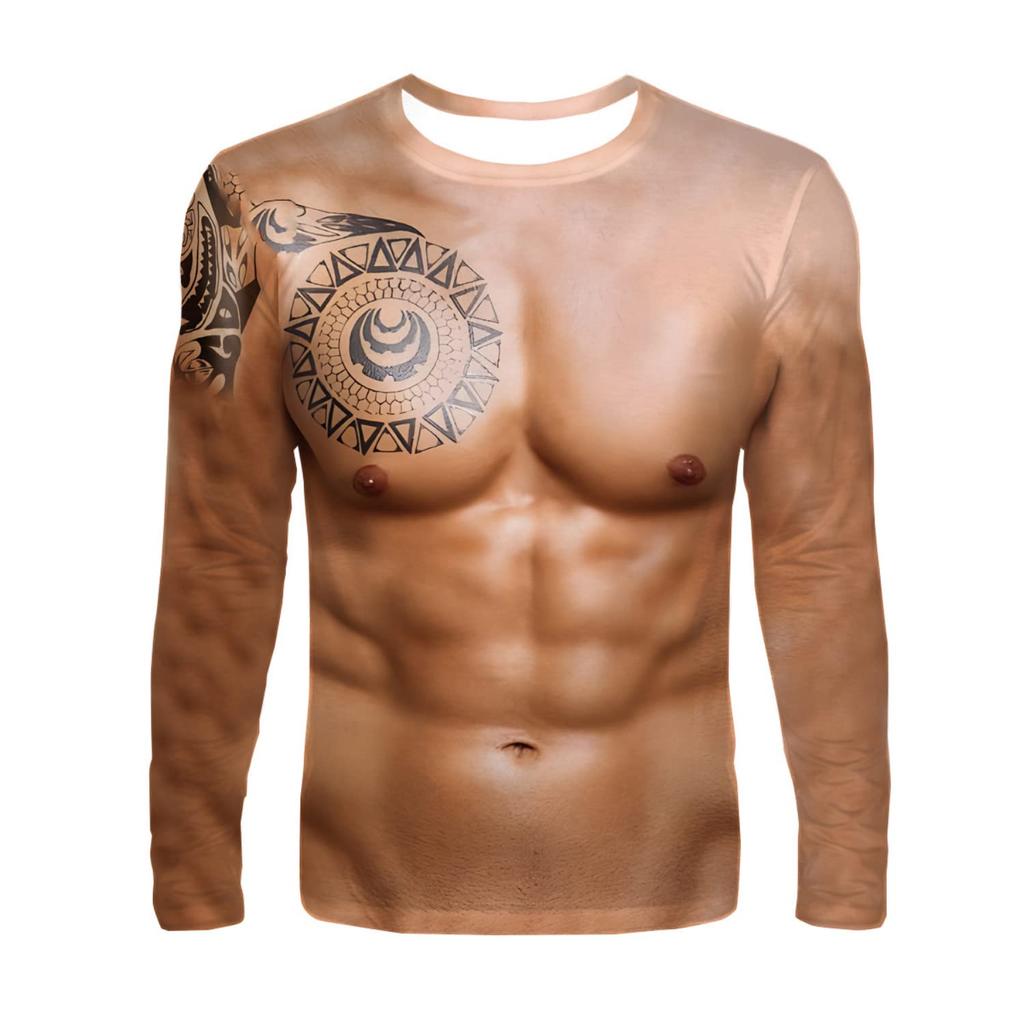 Поддельные мышцы Смешные 3D-принты Футболки Мужские и женские футболки с длинным рукавом Хип-хоп Уличная одежда Харадзюку Пуловеры Футболки Топы Детская одежда