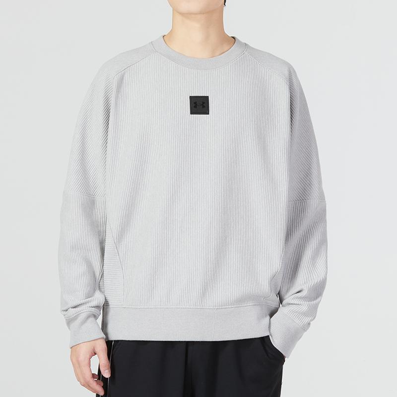 Under Armour Сплошной цвет, спортивная повседневная толстовка с круглым вырезом, мужские топы, серый 1373877-558