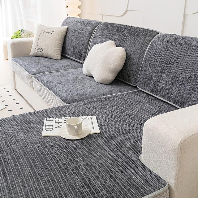 Textured Stretch Sofa Seat Cushion Cover Slipcover Elastic Couch Armchair Non -Slip Universal Thick Chenille Protector For Cats