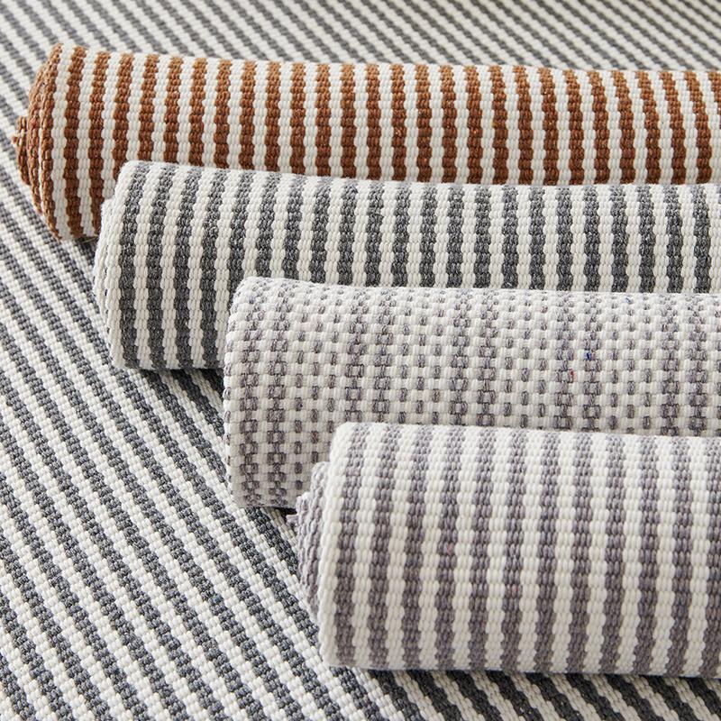 Cotton Linen, Cotton Thread, Sand Straight Strip, All Season Universal Coarse Cloth Armrest Backrest Towel, Sofa Cushion, Full Set Universal