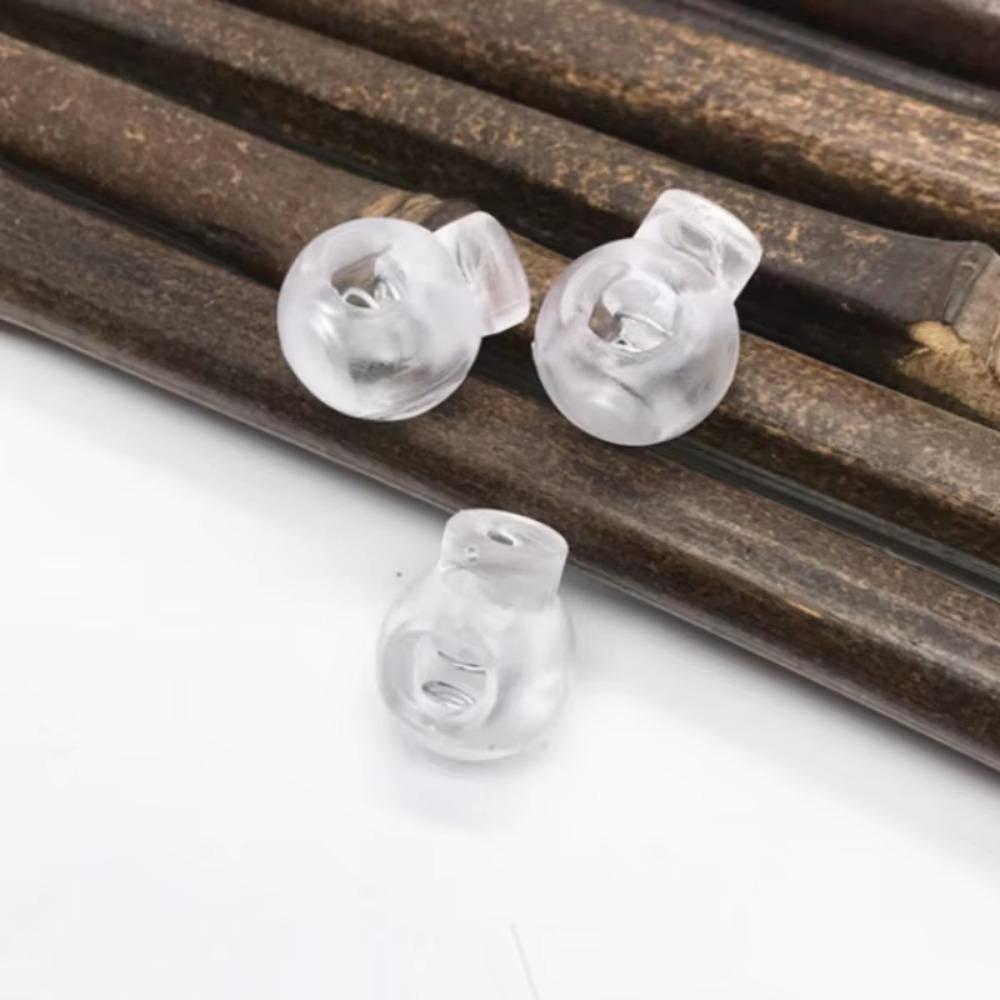 10 шт. Фиксатор шнура Круглый шарик Стопор Пластиковый тумблер Широко для сумки Рюкзака/Одежды Прозрачный белый