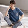 Summer Men's Pajamas Short Sleeves Long Pants Pijamas Suits Thin Sleepwear Can Be Worn Outside Cotton Home Wear Sports Pyjama