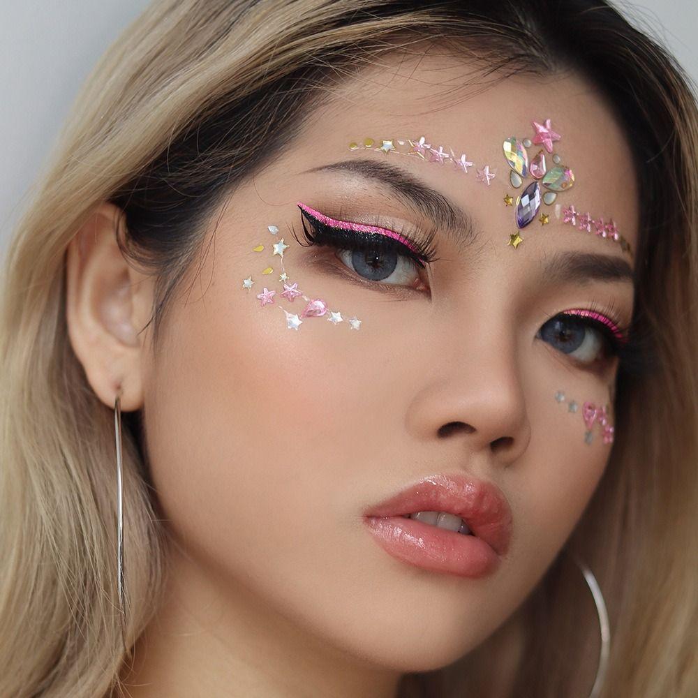 Face Jewels Face Body Colored Rhinestone Face Tattoo Stickers Nail Art Charms Temporary Tattoo