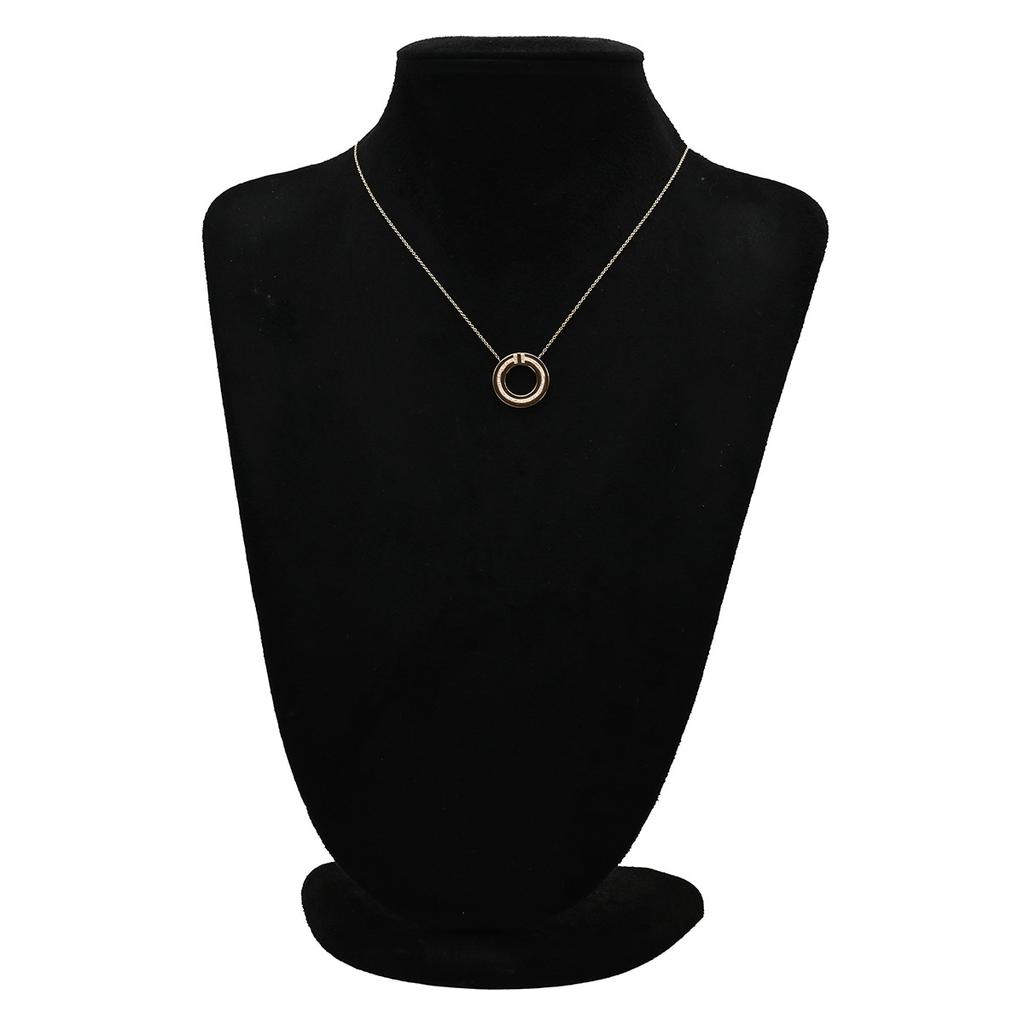 Tiffany & Co T-toe T-Two Circle Pendant DiamondNecklace 18K Pink Gold/diamond Array