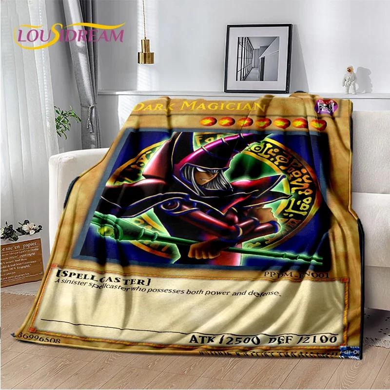 2025 New Yu-Gi-Oh Blue Eyes Dragon Monster Gold Card Cartoon Game Soft Blanket,Soft Throw Blanket for Home Bedroom Bed Sofa Gift