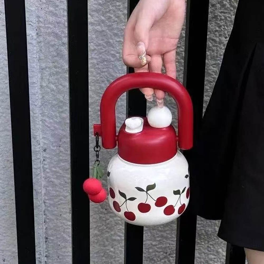 Детский поильник с вишневым бантиком, большой емкости, портативная бутылка для питья, кофейные чашки