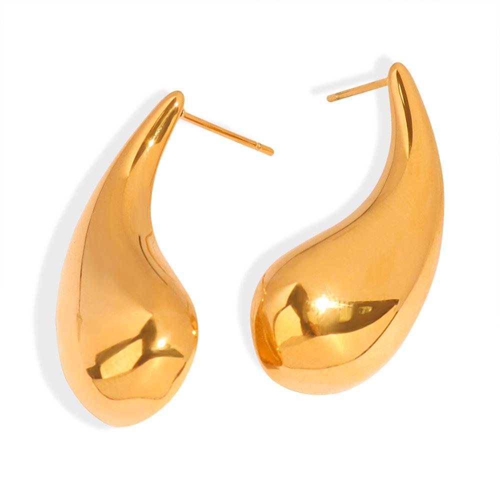 Fashion Personality Titanium Steel Glossy Earrings Geometric Comma Design Earrings Light Luxury Women's Earrings