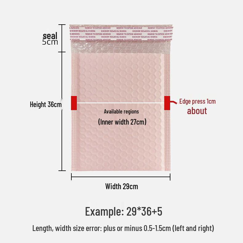 Matte Pink Co-Extruded Self-Adhesive Bubble Mailer with Black Foam Interior