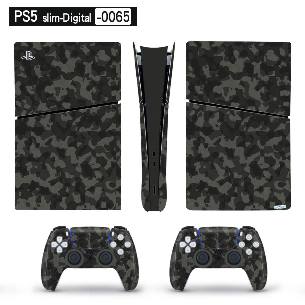 Художественная виниловая наклейка для тонкой цифровой консоли PS5 и 2 контроллеров, наклейка