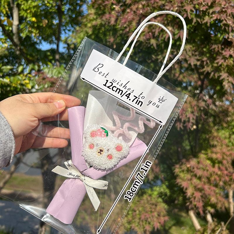 Мини-вязаный букет для подруги, креативный подарок на день рождения ко Дню святого Валентина, искусственный небольшой букет, подарок на свадьбу