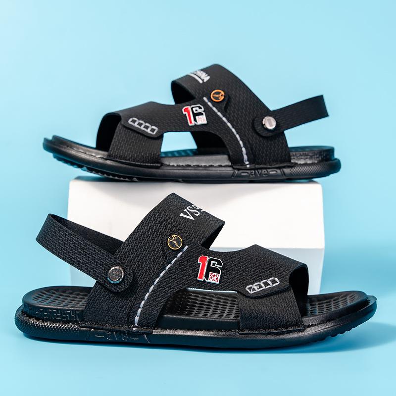 Мужские сандалии летние уличные универсальные трендовые пляжные сандалии двухслойные мужские повседневные туфли односложные тапочки обувь для вождения