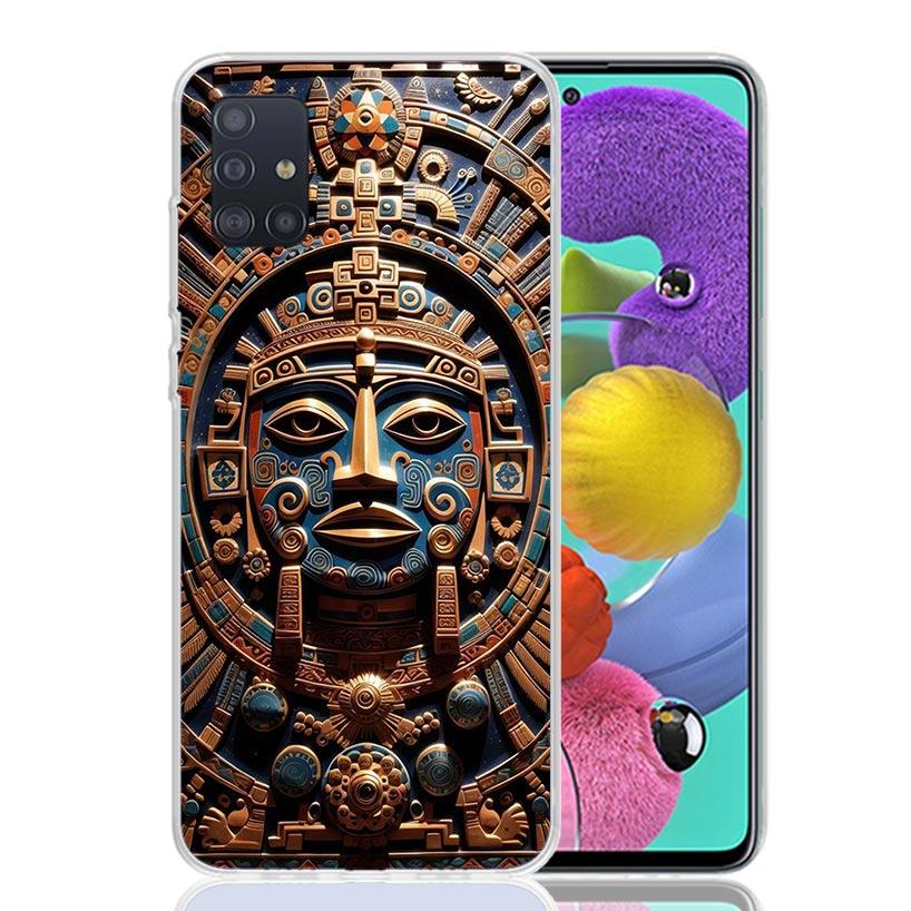 Mayan Stone Totem Pole Phone Case For Samsung Galaxy A52 A32 A22 A12 A02S A50S A30S A51 A31 AA71 Note 20 Ultra 10 S10 Plus Galax
