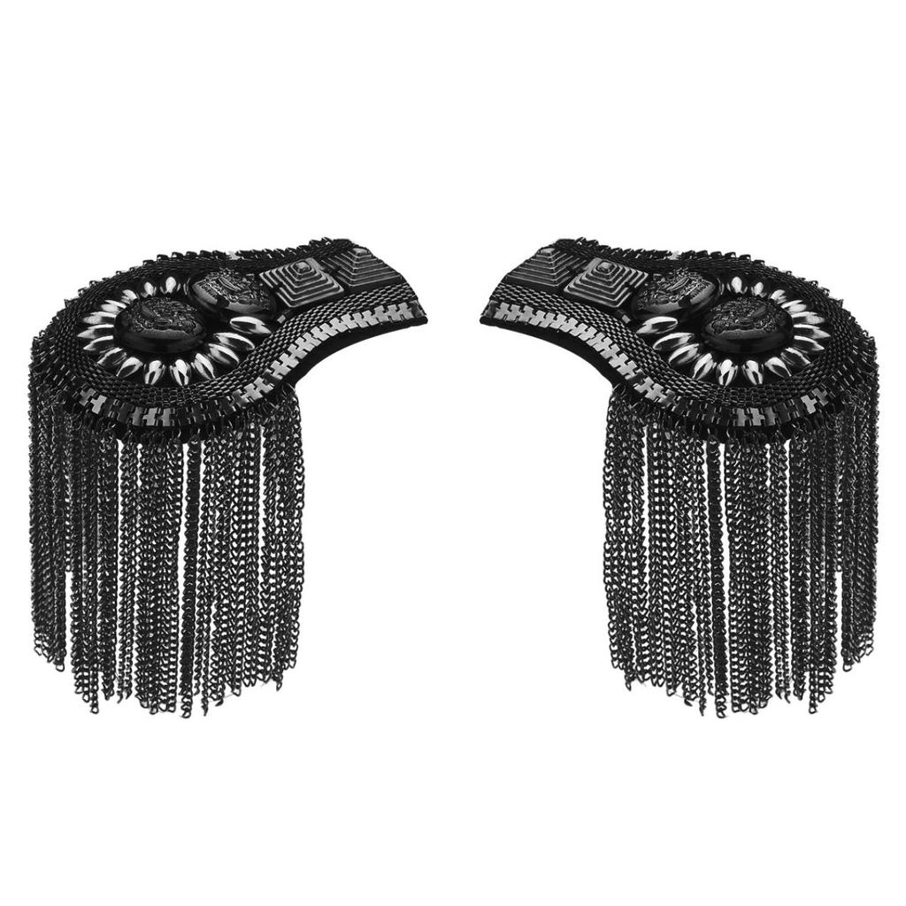 2 шт., погоны на плечо, цепочка с кисточками, эполеты в стиле панк, погоны, значок, аксессуары для униформы