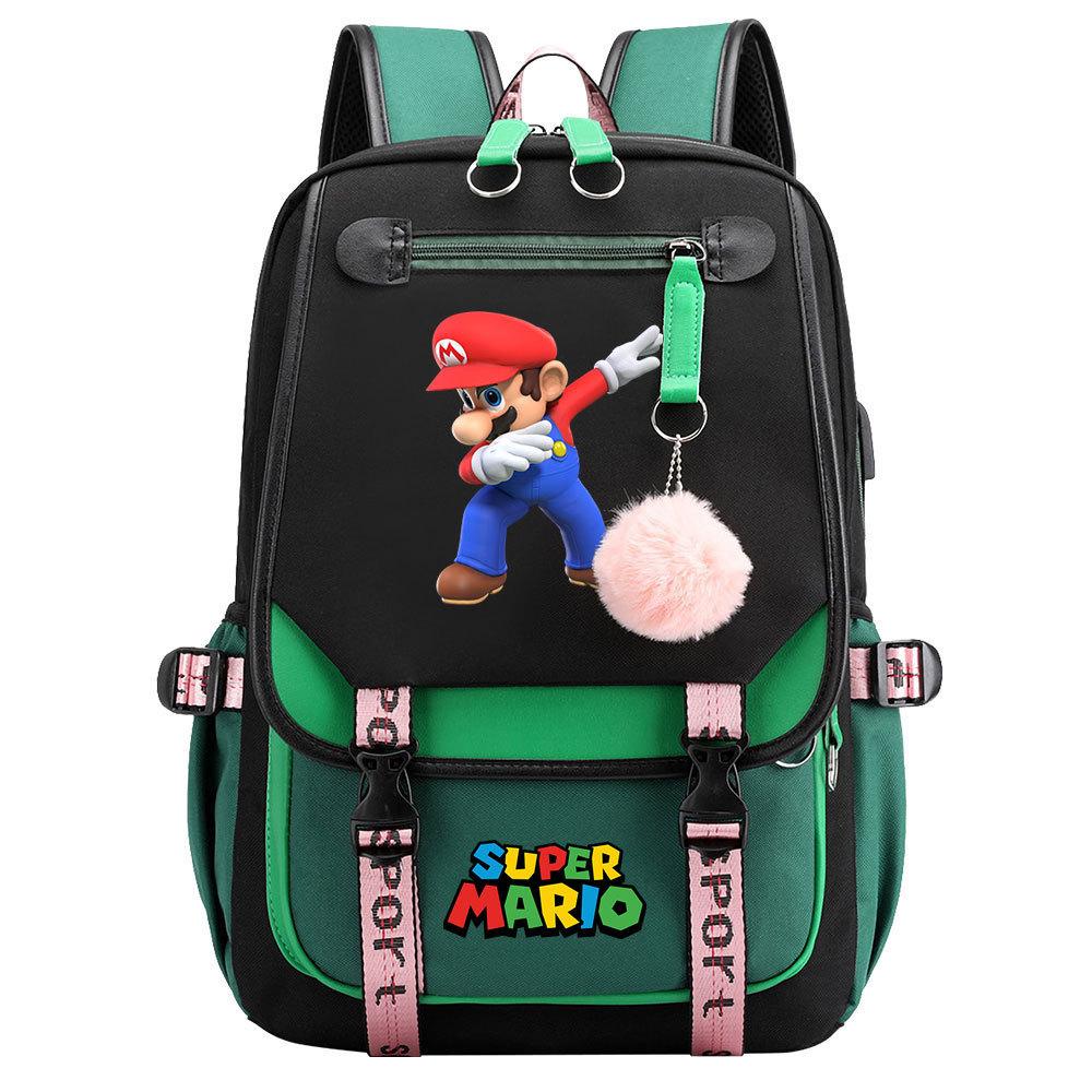 Super Printed Usb Teen Student School Bag Men'S And Women'S Casual Webbing Flip Backpack