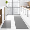 New Simple Solid Color Kitchen Floor Mat Long PU Leather Household Waterproof Anti-slip Mat Anti-oil Stain