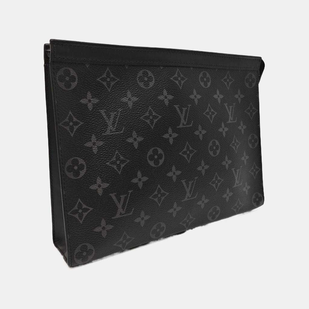 [Б/У] Louis Vuitton Pochette Voyage MM 'Черный холст Monogram Eclipse' - Очень хорошее состояние #199LVN2
