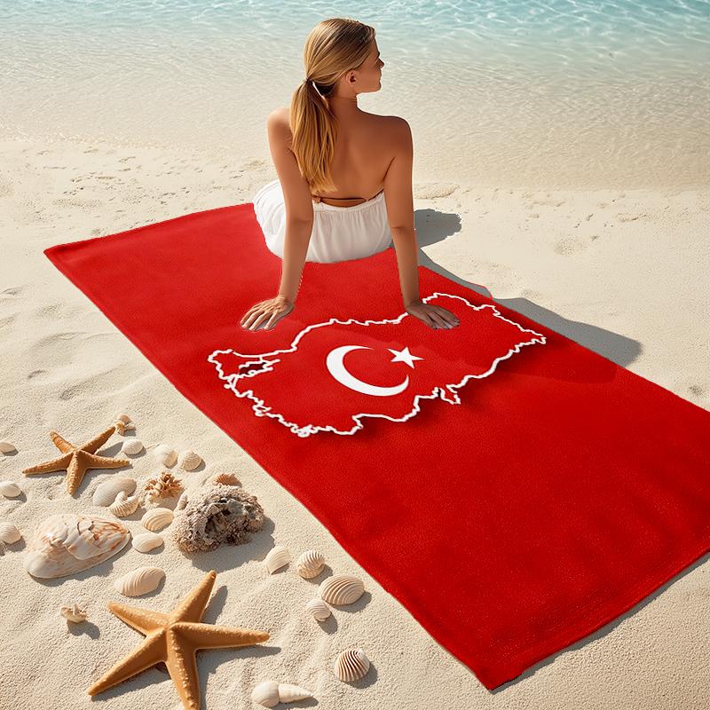 1 шт. Пляжное полотенце TURKIYE, удобное и плотное, а также полотенце для плавания/ванной/пикника/кемпинга, подходит для пляжей у моря