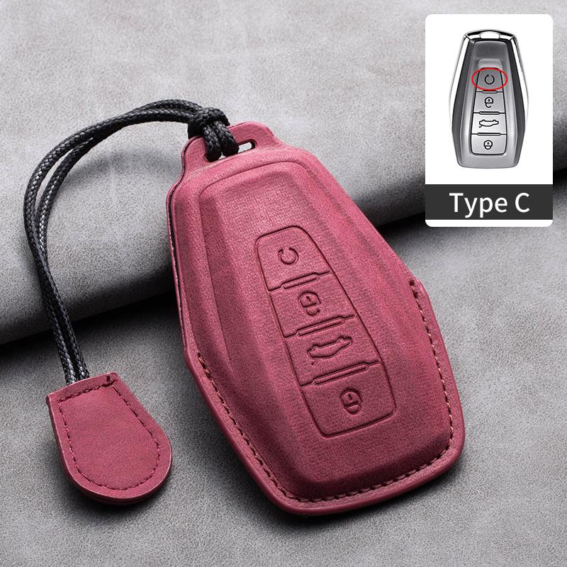 Leather Car Key Case Cover Fob Shell For Geely Borui EX7 Coolray Azkarra Tugella FY11 Atlas Pro New Emgrand GS X6 SUV EC7 GT GC9