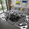 3D Visual Whirlwind Carpet Optical Illusion Bedroom Floor Mat Living Room Coffee Table Rug Unique Decorative Carpet