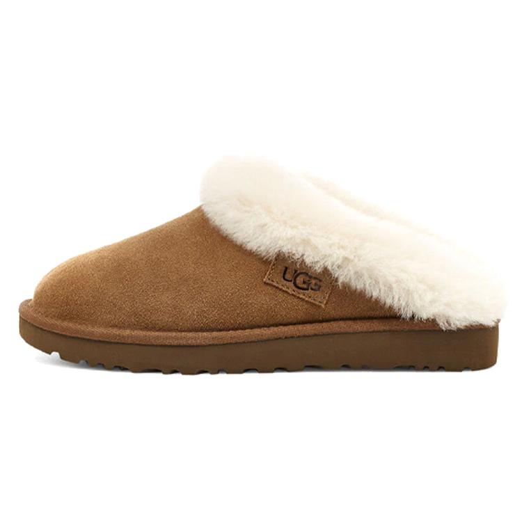 UGG Женские тапочки с закрытым носком, устойчивые к запаху, антибактериальные, с резиновой подошвой, цвет Каштановый 1115134-CHE