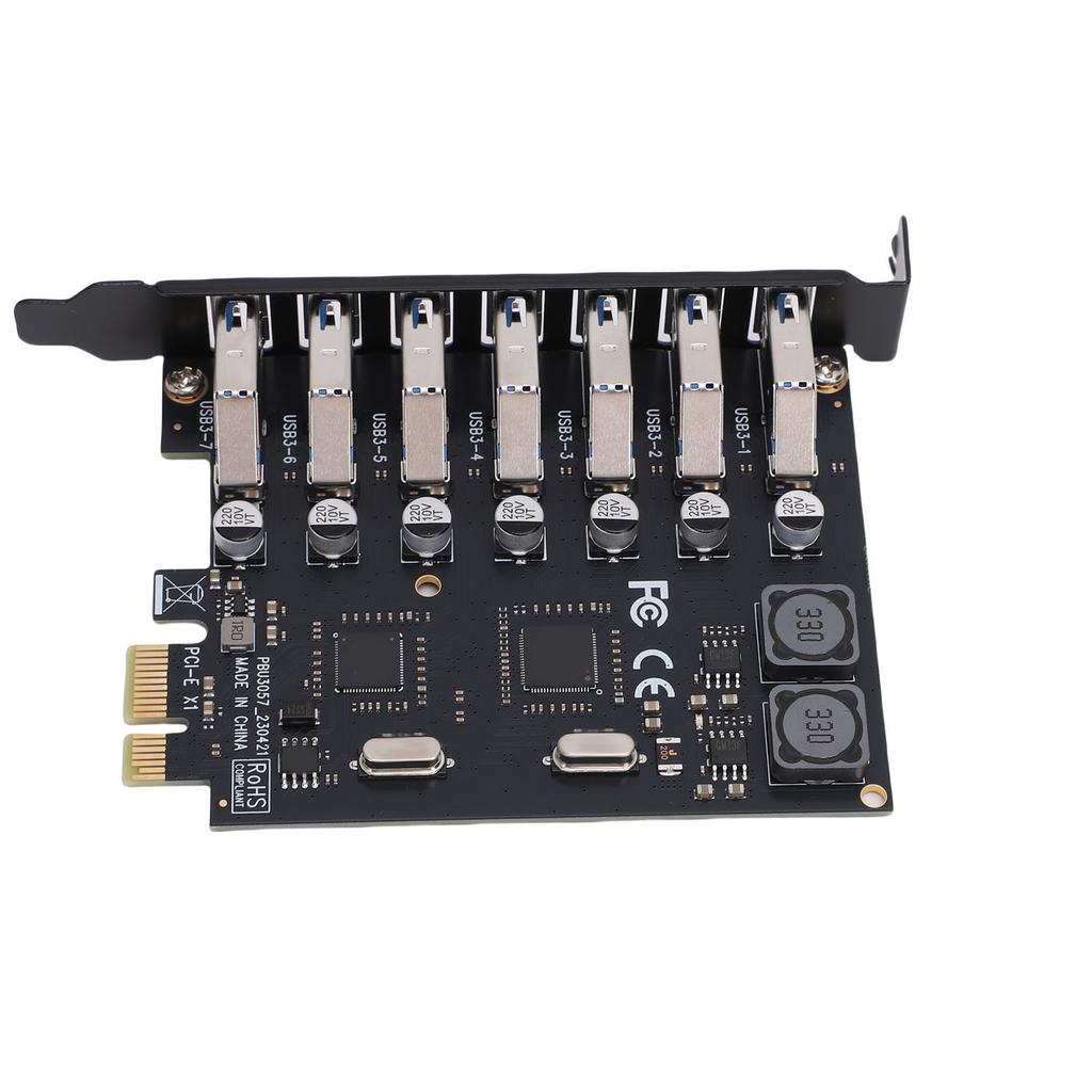 Карта расширения USB 3.0 PCI-E на 7 портов, адаптер-контроллер USB-хаба PCI Express, поддержка высокой скорости 5 Гбит/с для Windows 11