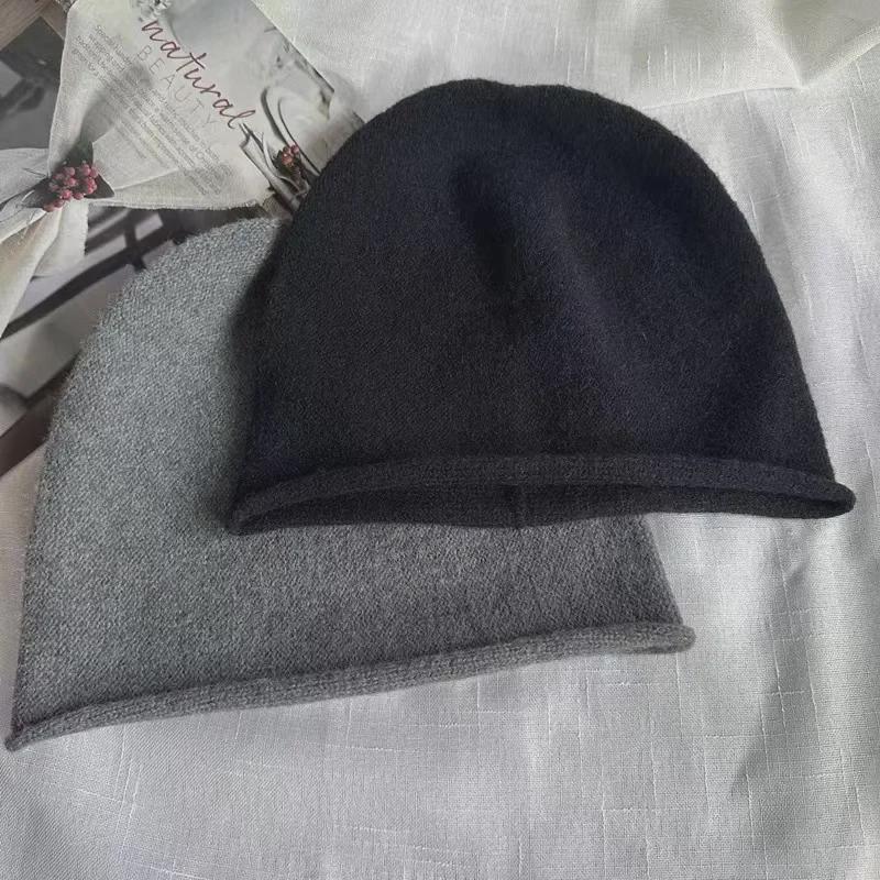 Japanese-Korean Style Warm Knitted Wool Hat for Autumn and Winter - Trendy, All-Match, Fits Large Head Circumference