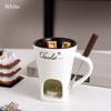Creative Chocolate Mugs with Forks, Candle Mugs, Coffee Cup, Heatable Ceramic Cups, Cheese Melting Utensils,