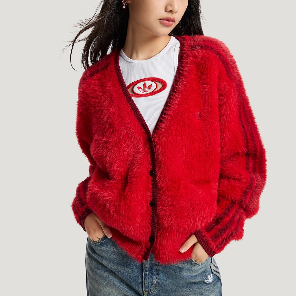 Adidas Оригинальный кардиган FW25 Ручной работы Новогодний Свободный Вязаный Спортивный С длинным рукавом Женский кардиган KT-3171