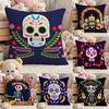 Мексика Пасхальный Цветочный Скелет Наволочка Комфорт Диван-кровать Шелковистая элегантная Скрытая молния Индивидуальный Декоративная наволочка