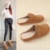 Women's Suede Clog Slippers with Buckle Breathable Boken Footwear Anti-Slip Soft Sole Outdoor Casual Mules