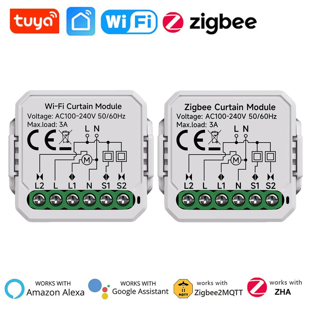 Tuya WiFi Zigbee Smart Curtain Switch Module Smart Life APP для электропривода жалюзи для рольставней Работает с Alexa Google Home