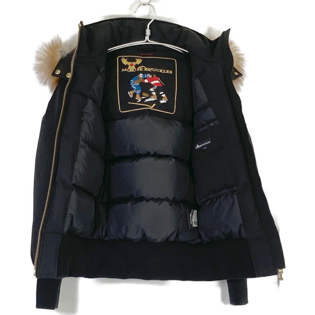 Moose Knuckles Черная куртка LITTLE RAPIDS BOMBER с капюшоном из меха, пуховик, куртка, размер S, черная, б/у