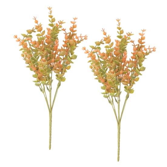 2 шт./компл. Осенний искусственный цветок, реалистичный поддельный лист эвкалипта, Хэллоуин, День благодарения, фестиваль урожая, комнатные и уличные искусственные цветочные растения, украшение