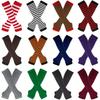 Long Glove Arm Cover Classic Pink Black and White Striped Fingerless Elbow Gloves Warmer Knitted Wristband
