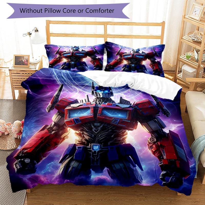 3pcs Transformers2 Design Cover Set - HD Printed Bedding with 1 Cover and 2 Pillowcases - Perfect for Home and Dorm Decor