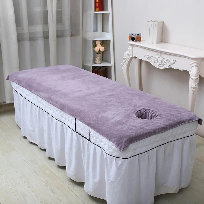 Thickened Beauty Bedsheet Cosmetic Salon Sheets Massage Treatment Soft Sheets Spa SPA Bed Table Cover Sheets with Hole