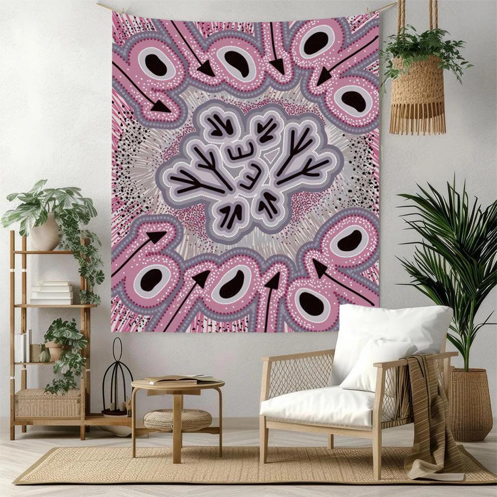 Australian Aboriginal Style Wall Decor Tapestry Art For Pet Memorial Birthdaywedding Party Backdrop Family Gift
