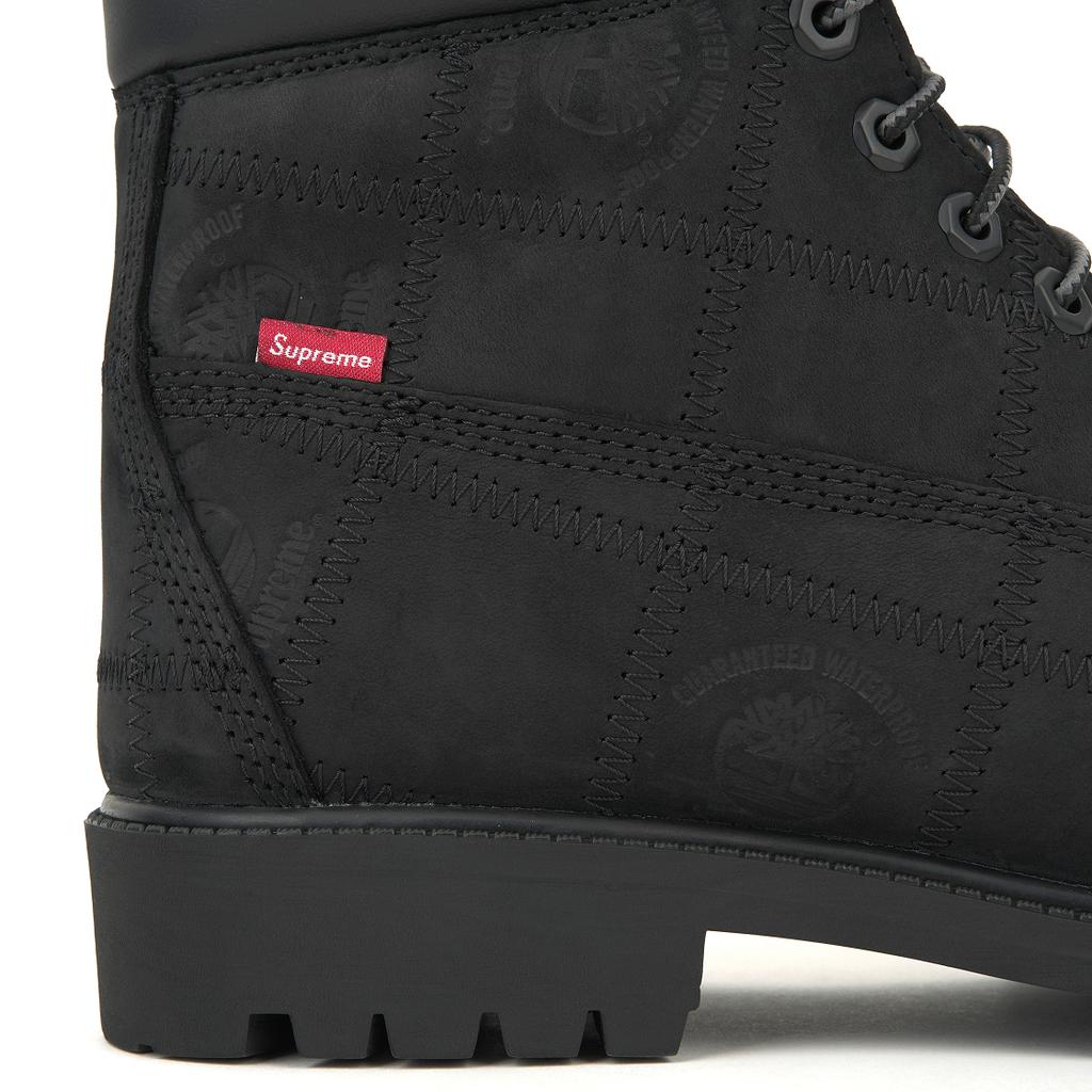 Supreme x Timberland 6-дюймовые премиальные водонепроницаемые ботинки пэчворк - Черные Унисекс Кроссовки TB0A5TBZ-W05