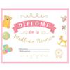 [A3455] - Multicolored 'Best Nanny' Diploma Frame - 25x20 Cm