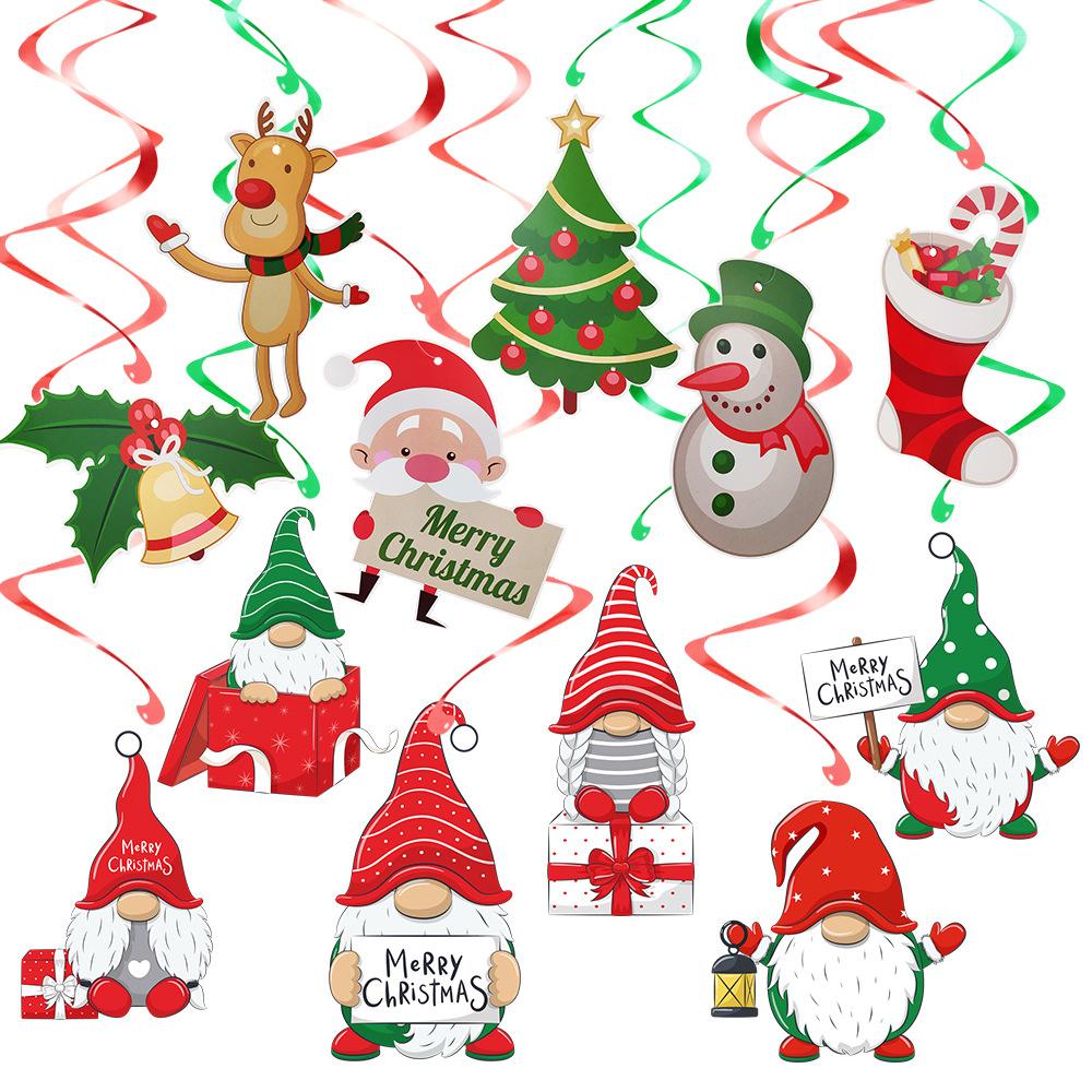 Рождественские подвесные украшения с завитками, спиральный кулон, вечерние подвесные гирлянды для дома, товары для декора